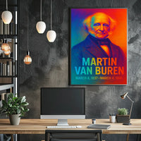 Martin Van Buren 8th President of the United States Neon Gradient Overlay Poster