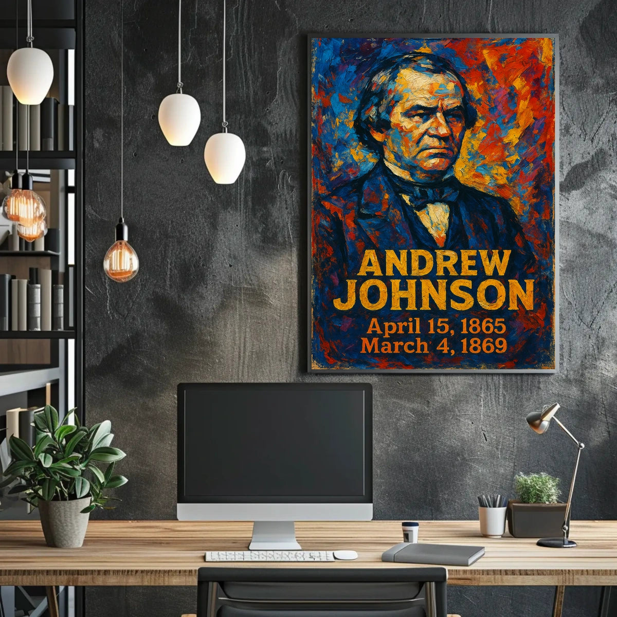 Andrew Johnson 17th President of the United States Glitch Hop Art Poster