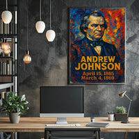 Andrew Johnson 17th President of the United States Glitch Hop Art Poster