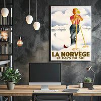 La Norvège: Le Pays du Ski Poster PosterGoat