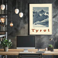 Tyrol Black-and-White Vintage Travel Poster PosterGoat