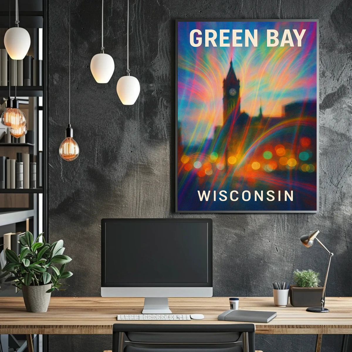 Green Bay Wisconsin Scenic Minimalist Wanderlust Poster