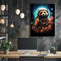Cosmic Explorer Astronaut Raccoon Poster Wall Art Print