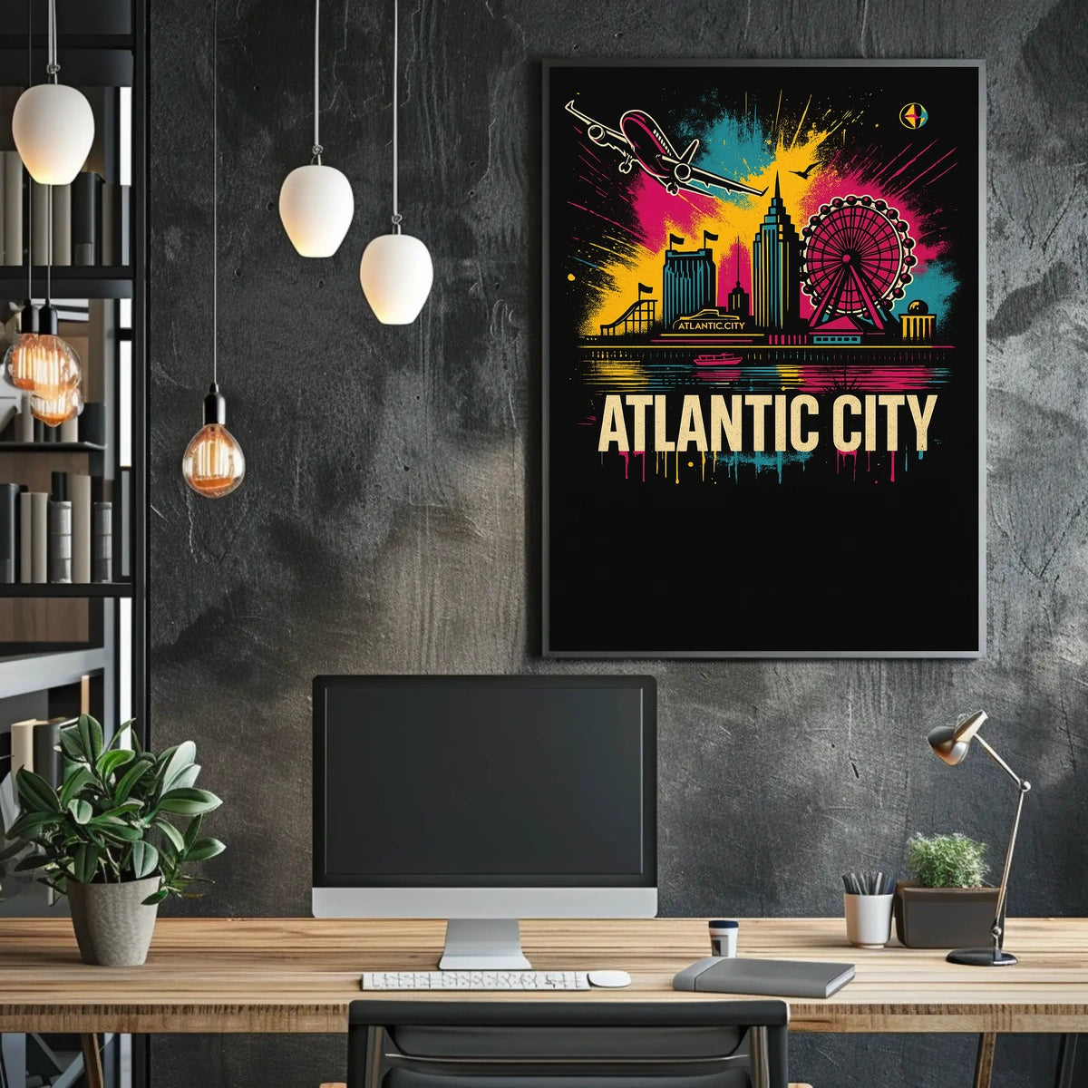 Atlantic City Skyline Poster
