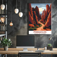 Pinnacles National Park Adventure Art: National Park Poster