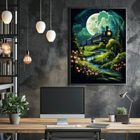 Moonlit Journey Dreamy Surrealism Poster
