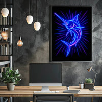 Neon Marlin Poster PosterGoat