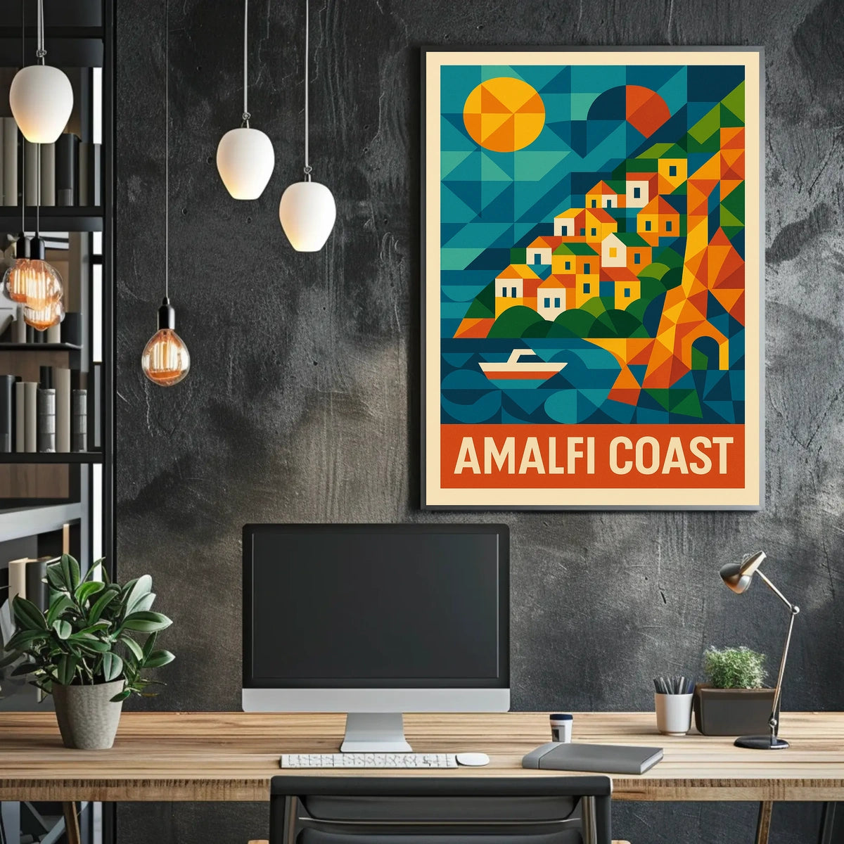 Amalfi Coast Poster Wall Art 18x24 Scenic Seaside Decor