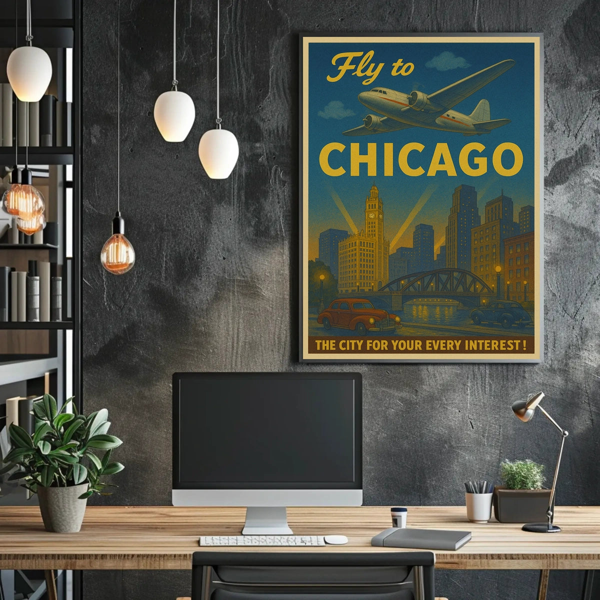 Fly to Chicago Poster