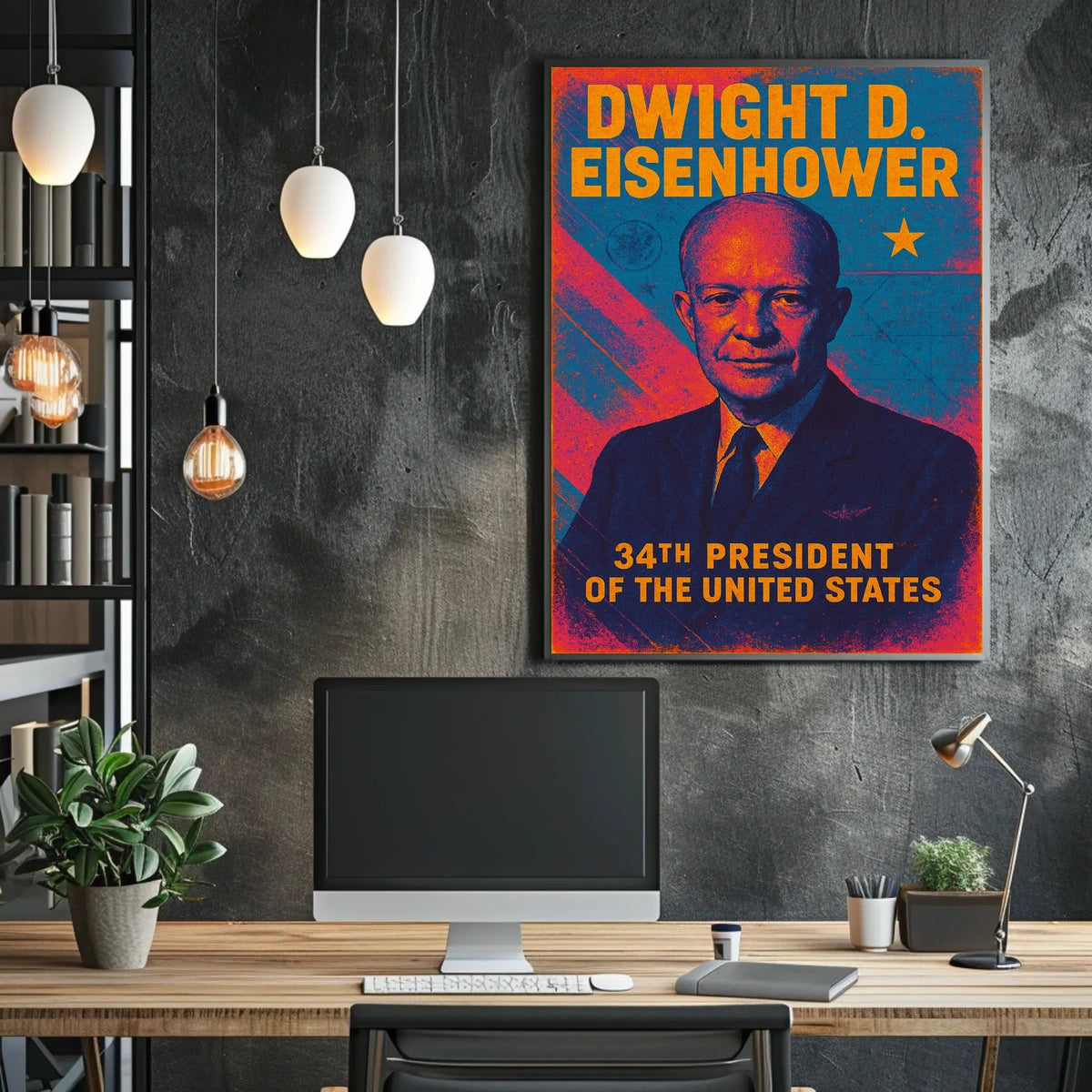 Dwight D Eisenhower Poster Legacy Leadership History Buff