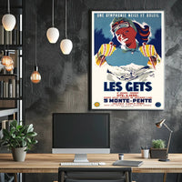 Les Gets Retro Skiing Travel Poster PosterGoat