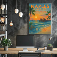 Naples, Florida Where Gulf Breezes and Golden Sands Meet Poster
