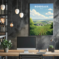Scenic Bordeaux Vineyards Poster