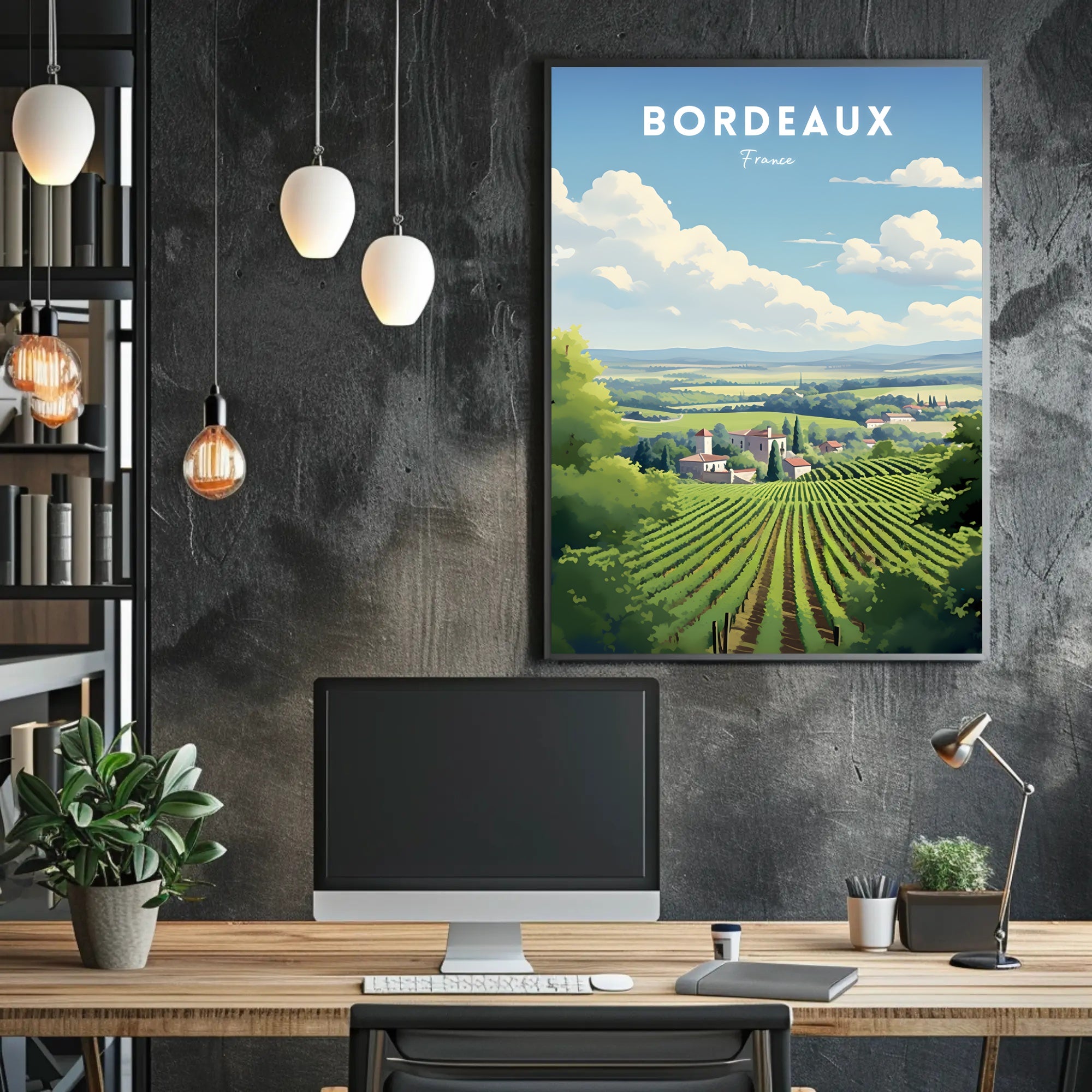 Scenic Bordeaux Vineyards Poster