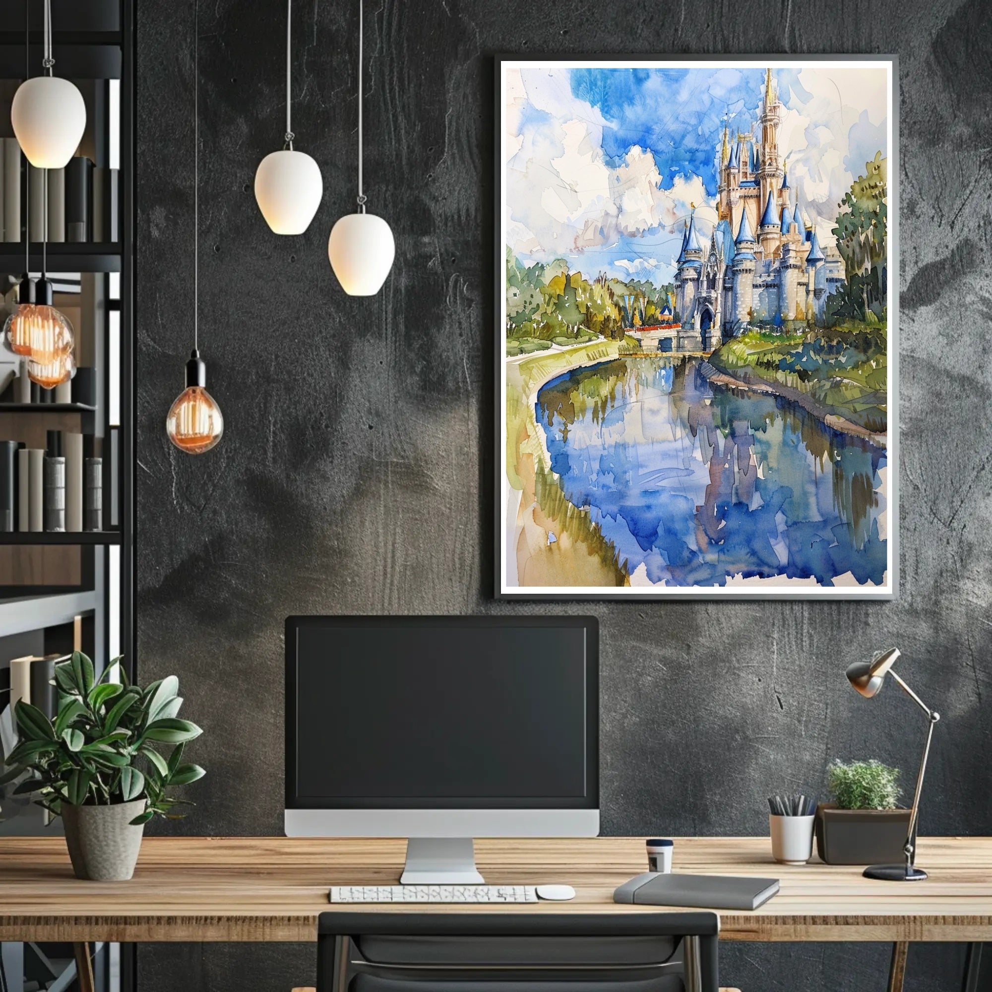 Enchanted Castle Reflection Poster PosterGoat