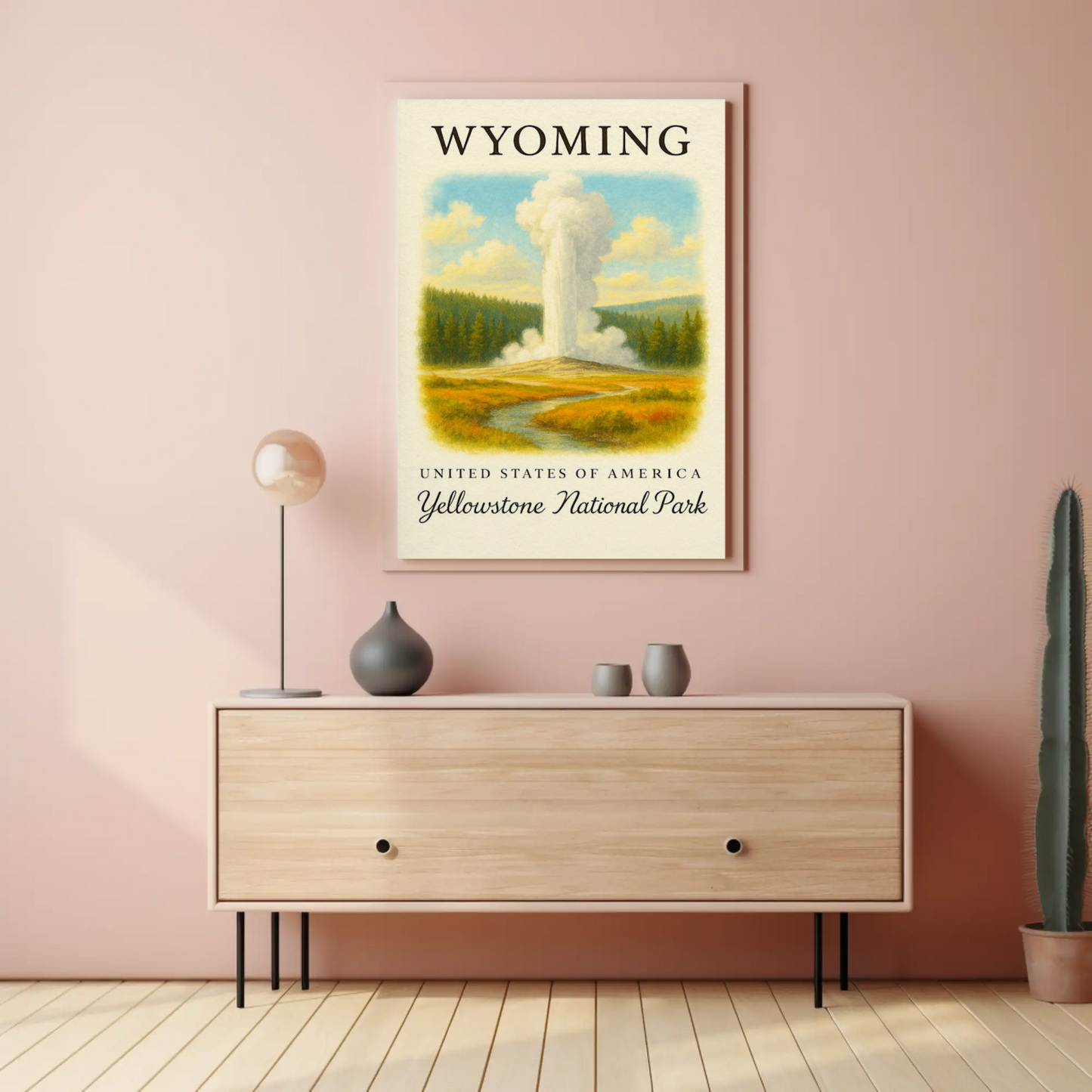 Wyoming Yellowstone National Park United States Travel Poster