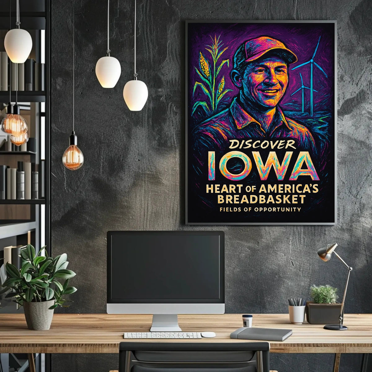 Discover Iowa Heart of Americas Breadbasket Poster