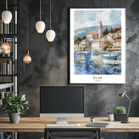 Picturesque Coastal Town in Hvar Travel Poster PosterGoat