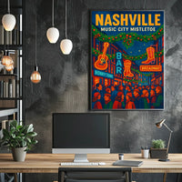 Nashville Music City Mistletoe Poster