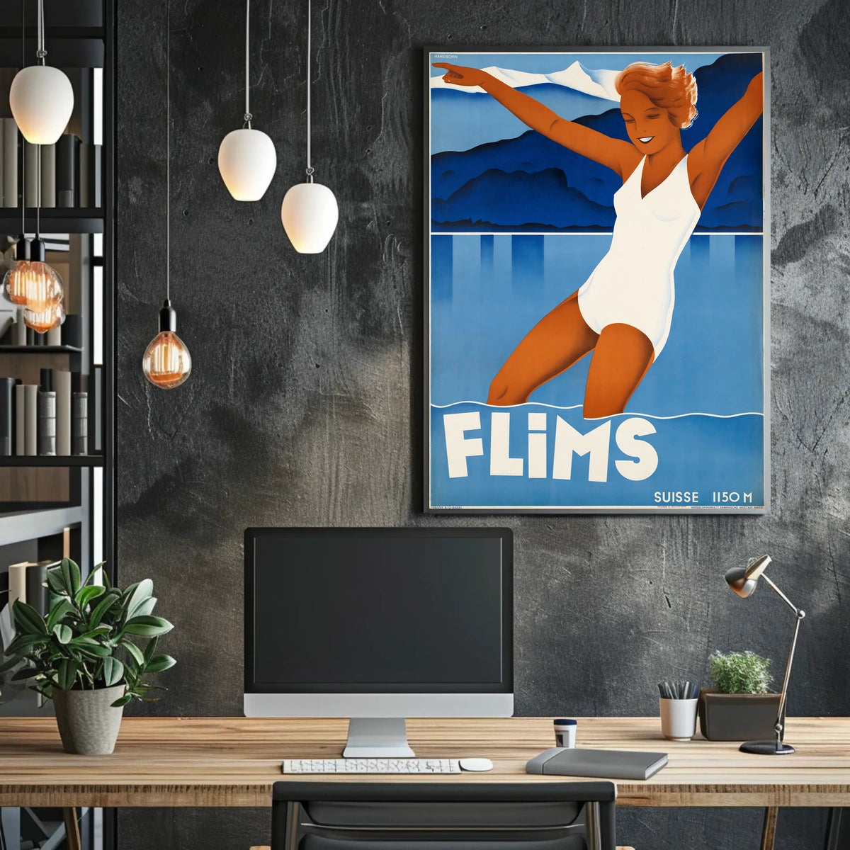 Flims Swiss Travel Poster