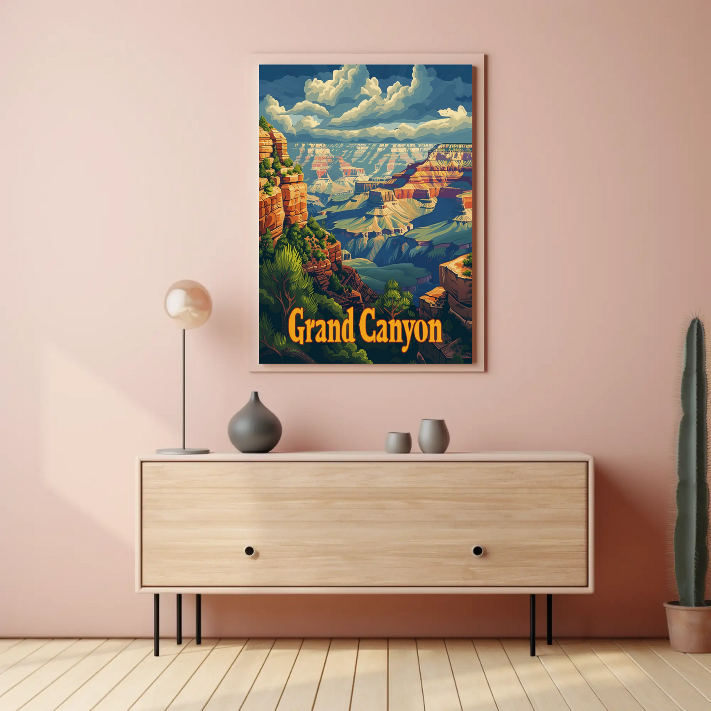 Grand Canyon Overlook Sunset View Travel Poster
