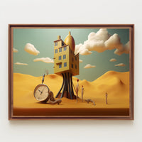 Surreal Dreamlike Landscape with Elevated House Artistic Poster