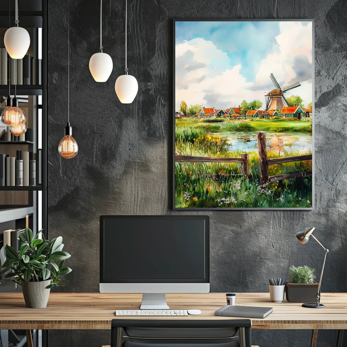 Netherlands Zaanse Schans Windmills and Countryside Poster