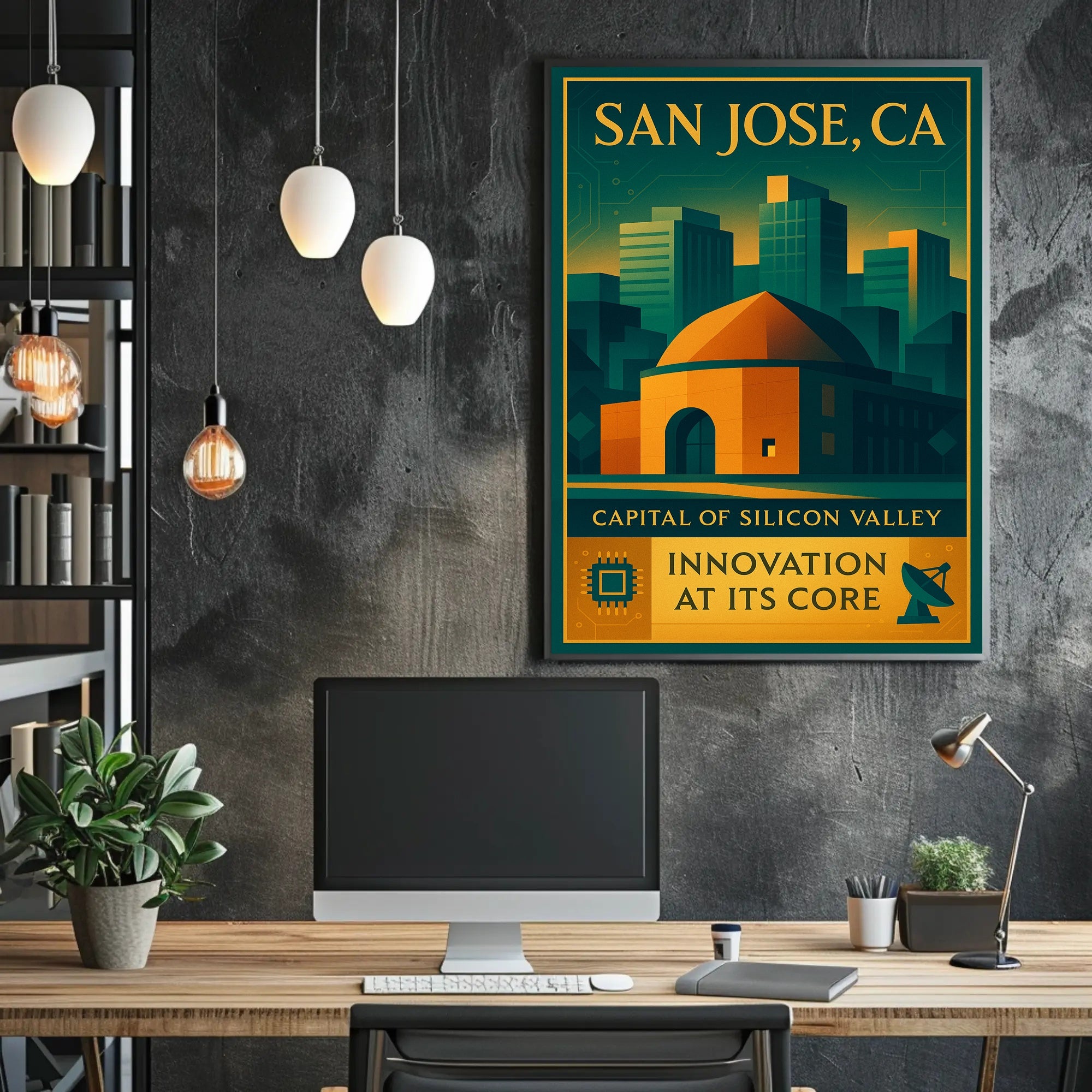 San Jose Tech Cityscape Urban or Cityscape Poster
