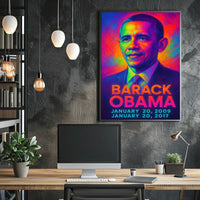 Barack Obama 44th President of the United States Neon Gradient Overlay Poster