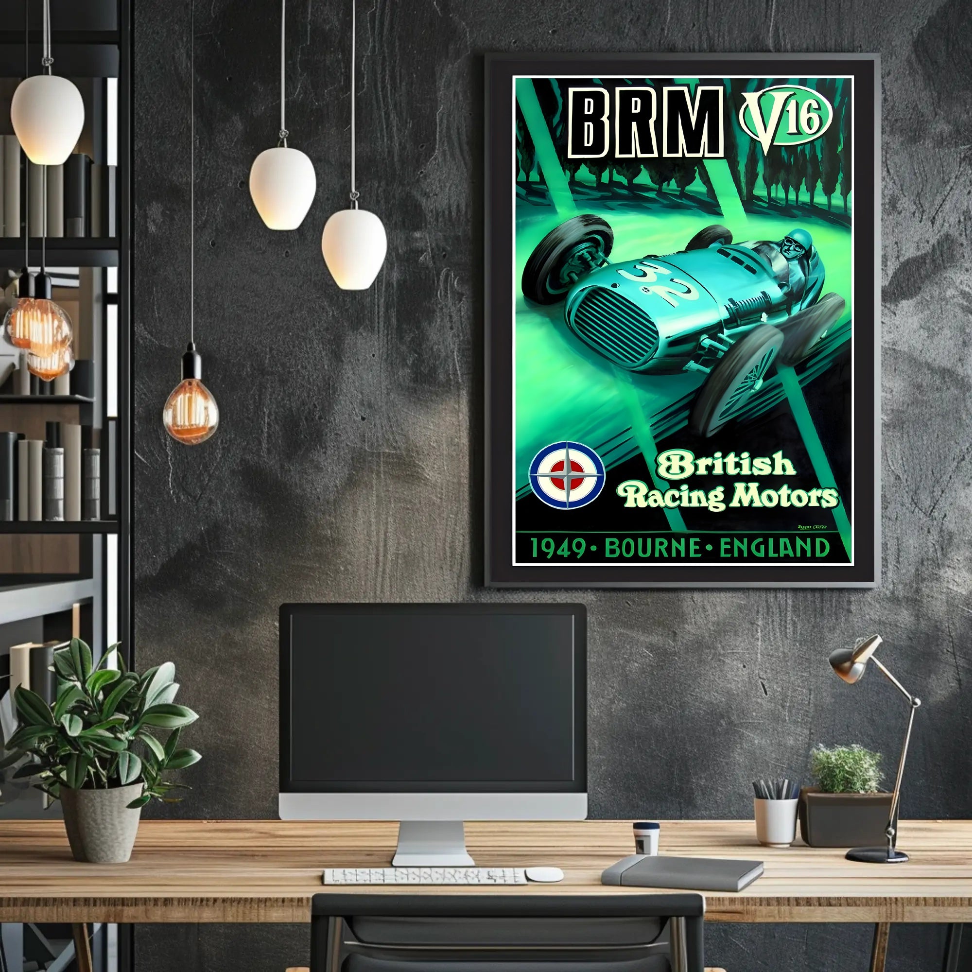 BRM V16 Racing Poster