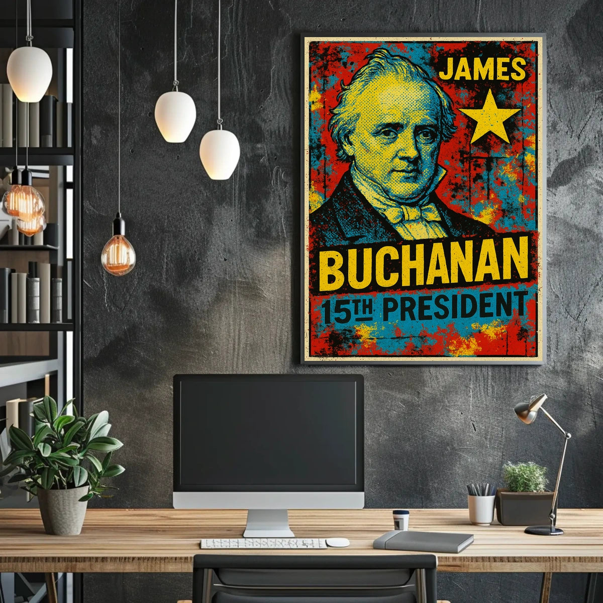 James Buchanan 15th President of the United States Graffiti Pop Art Poster