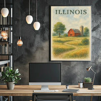 Illinois Countryside Dreamer Rustic Poster