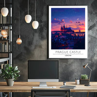 Prague Castle Twilight Enchantment Travel Poster