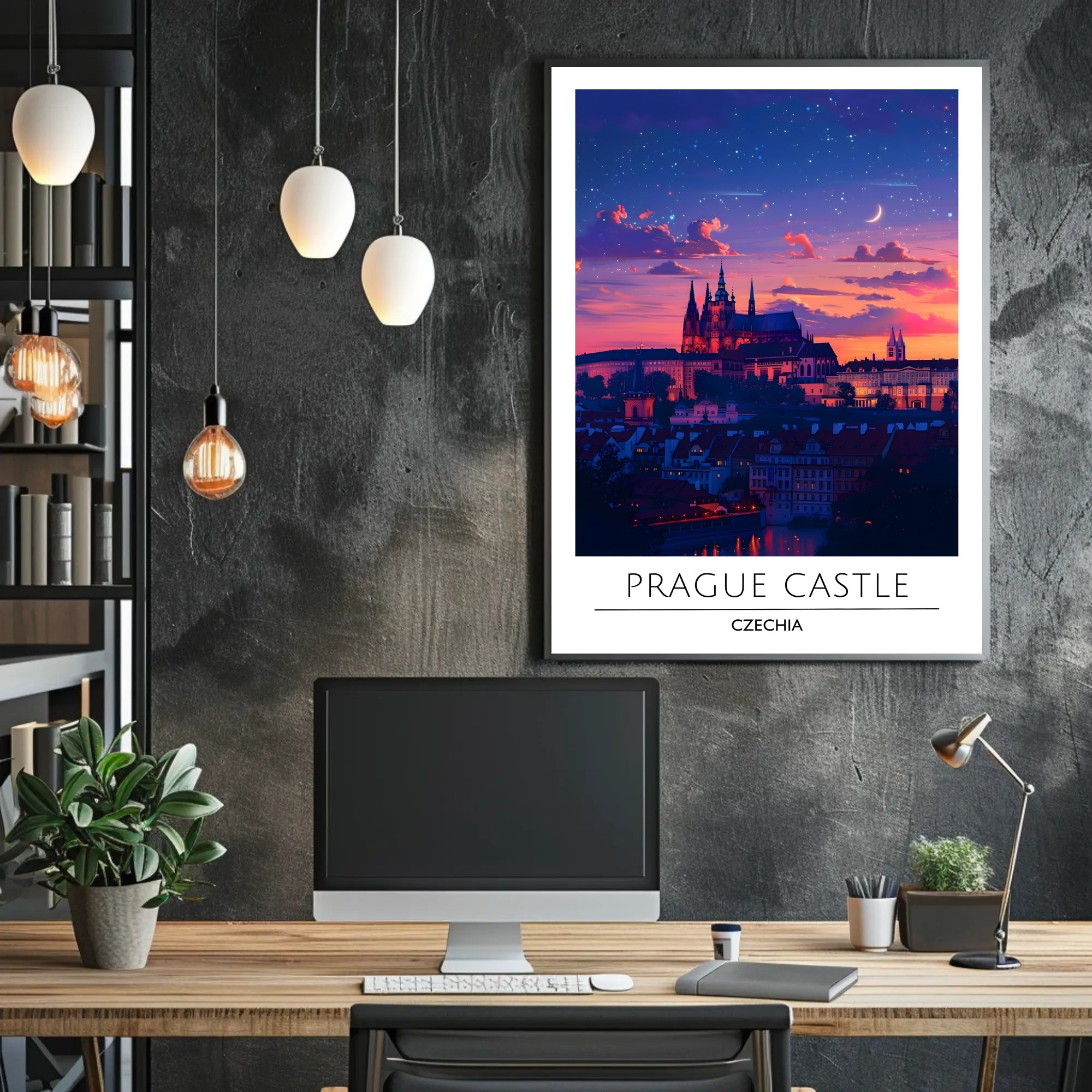 Prague Castle Twilight Enchantment Travel Poster
