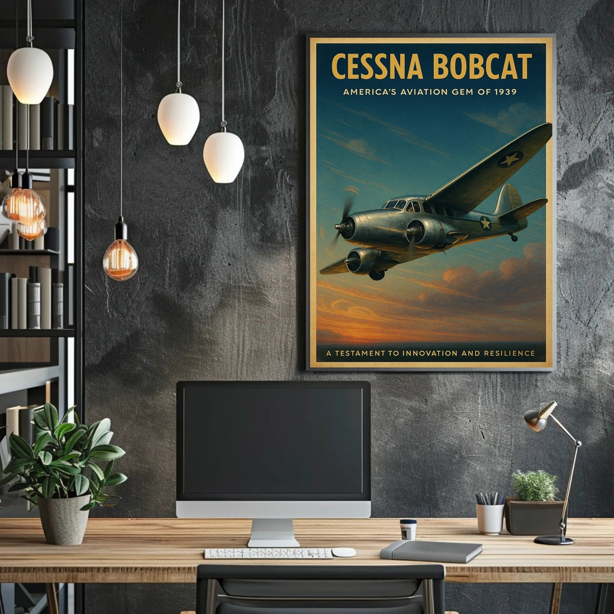 Cessna Bobcat Vintage Aviation Poster: Inspiring Flight Art