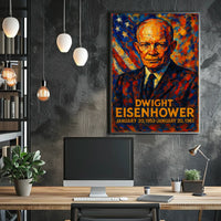Dwight D. Eisenhower 34th President of the United States Glitch Hop Art Poster