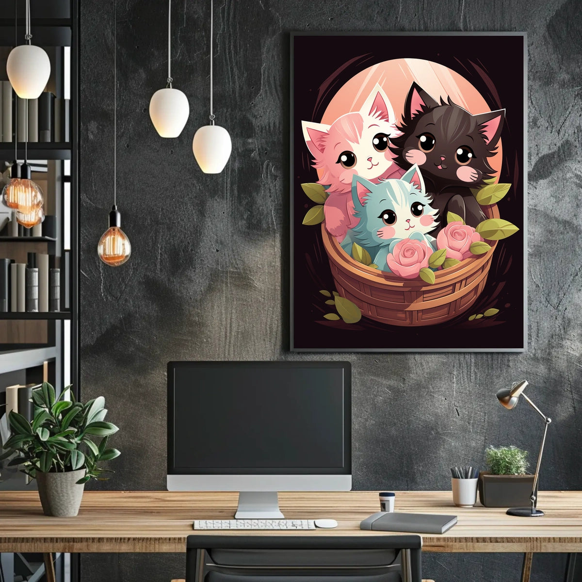 Basket Of Kittens Poster