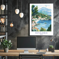 Kefalonia Coastal Tranquility Travel Poster PosterGoat