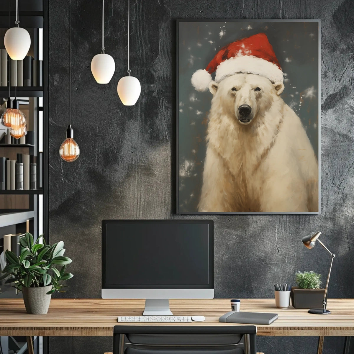 Festive Polar Bear Poster