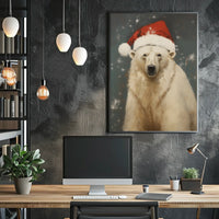 Festive Polar Bear Poster