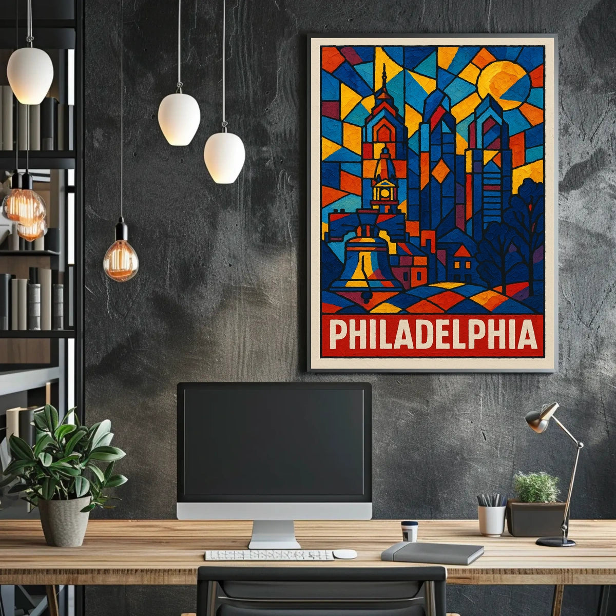 Philadelphia In Stained Glass Poster