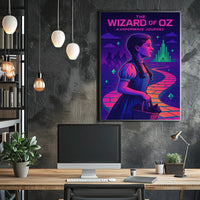 Vaporwave Wizard of Oz Fantasy or Mythology Poster PosterGoat