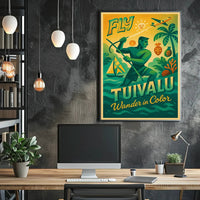 Fly Tuvalu Vintage Travel Poster PosterGoat
