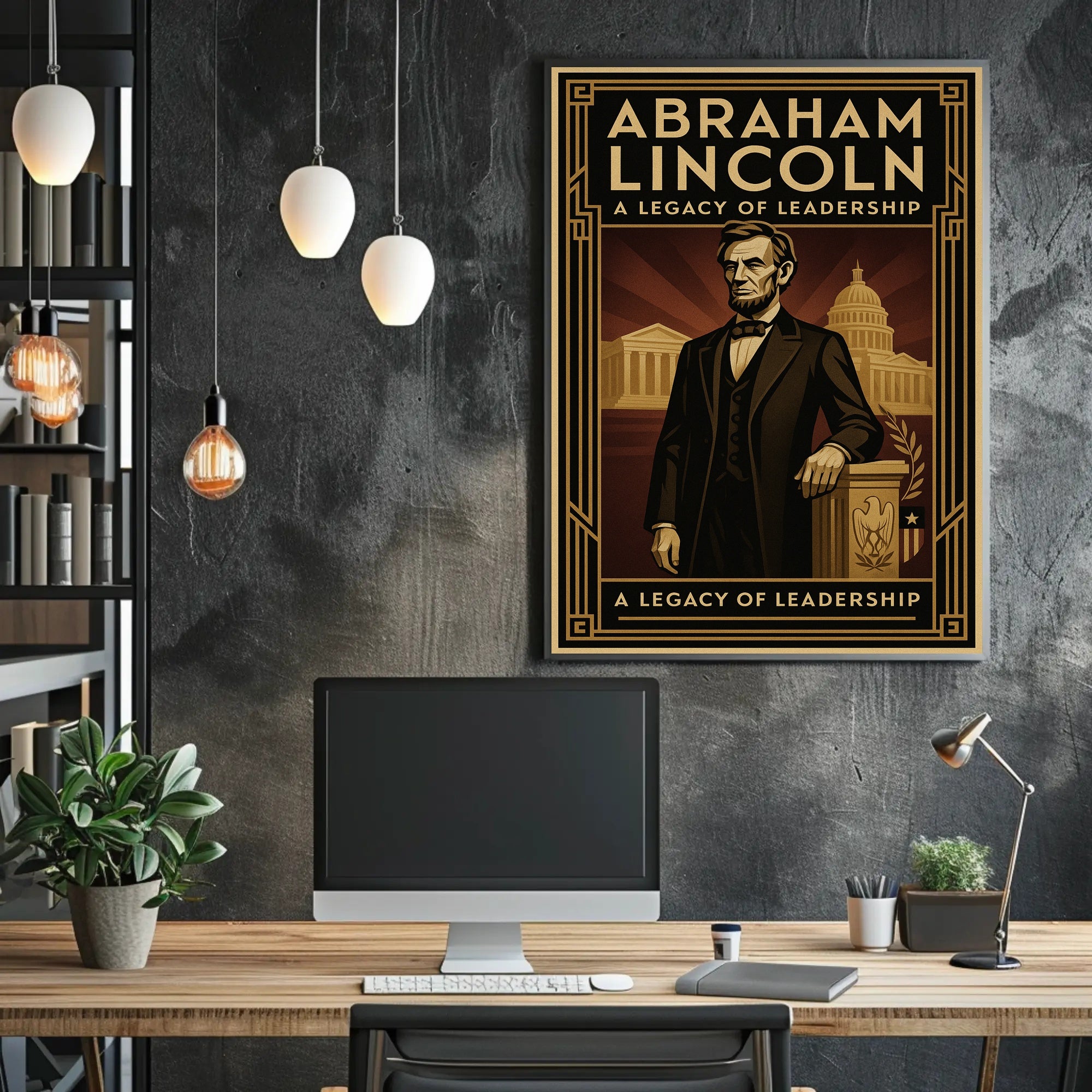 Abraham Lincoln A Legacy of Leadership Poster PosterGoat