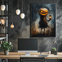 Spooky Scarecrow Halloween Night Artistic Poster