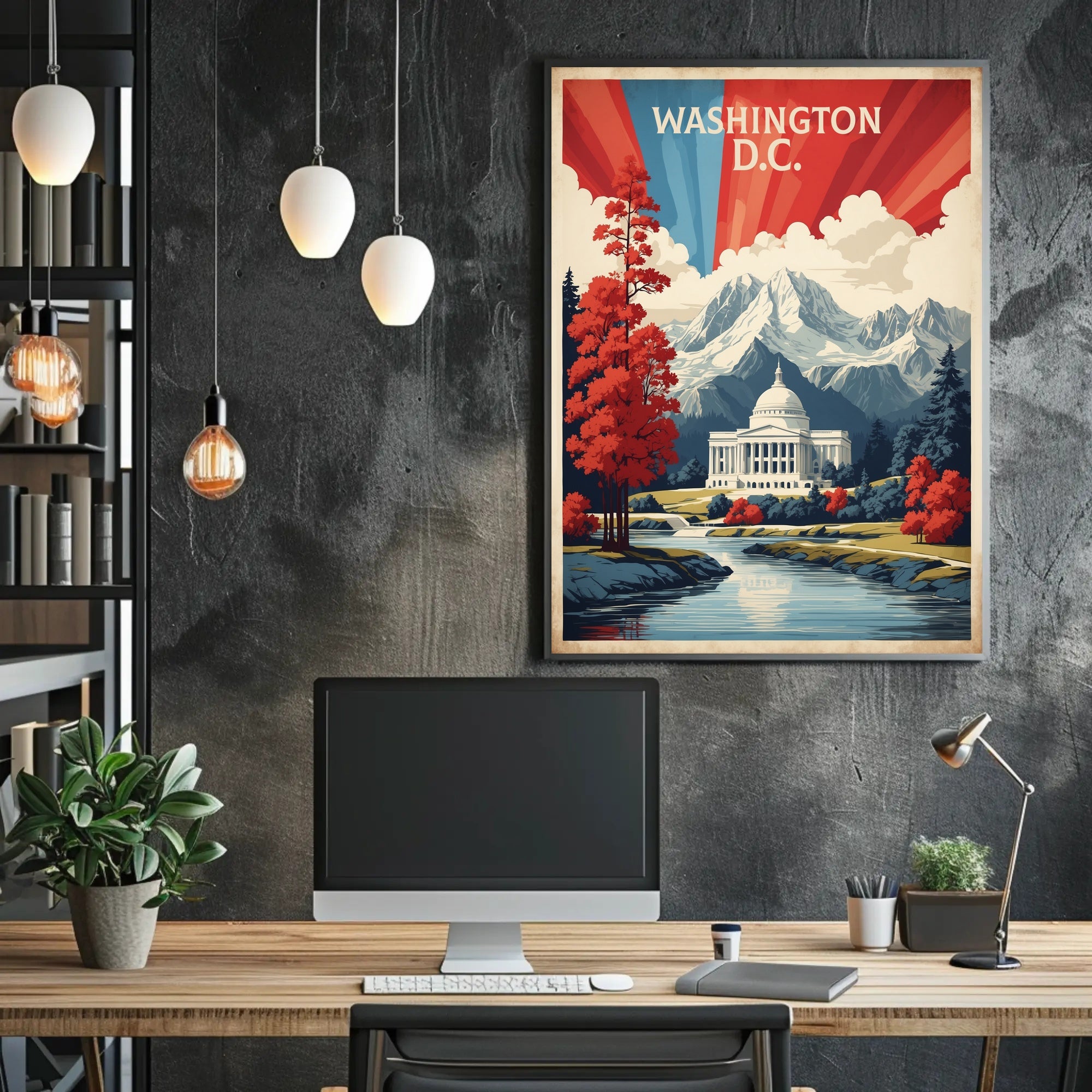 Washington D.C. Vintage Travel Poster