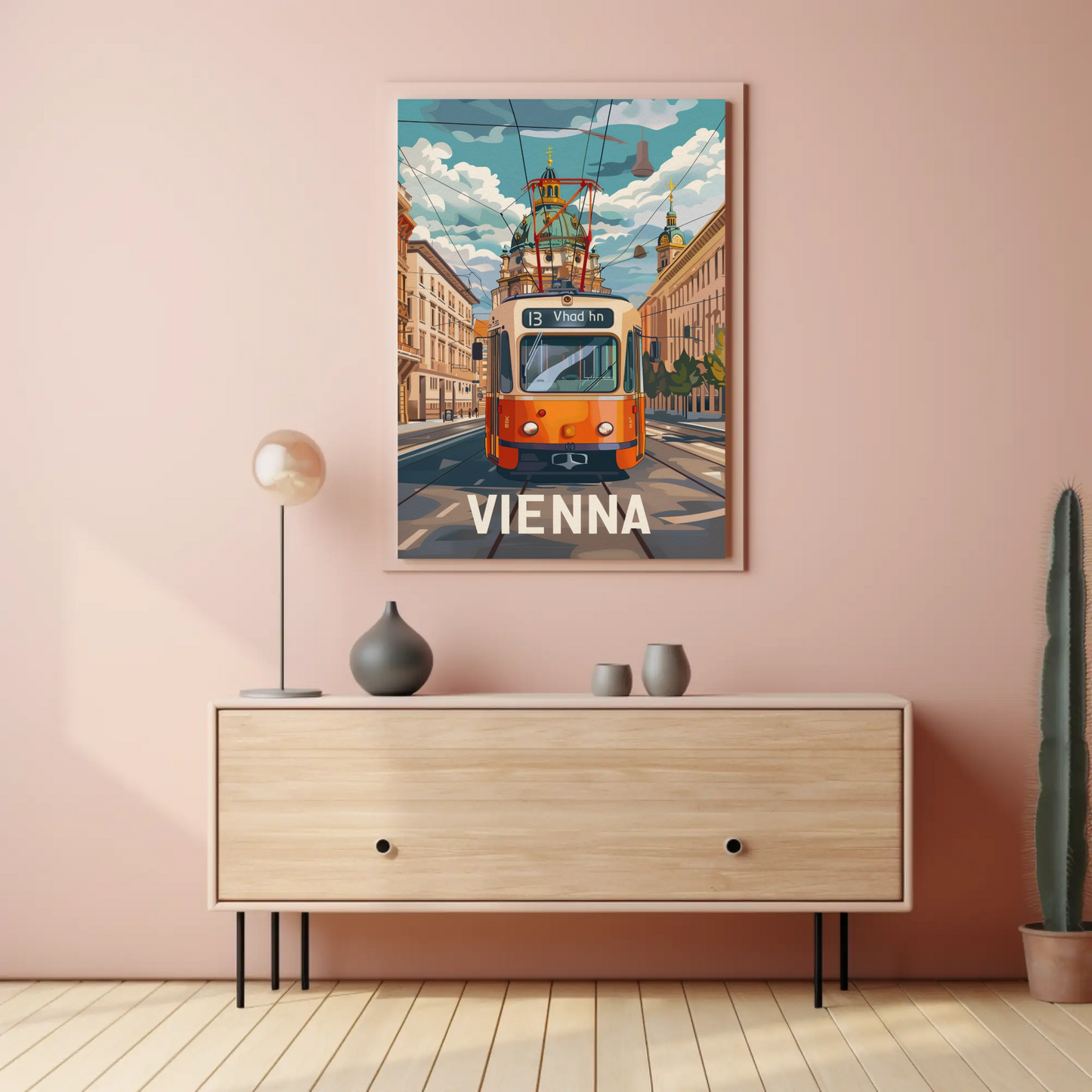 Vienna Streetcar City Architecture Austria Travel Poster
