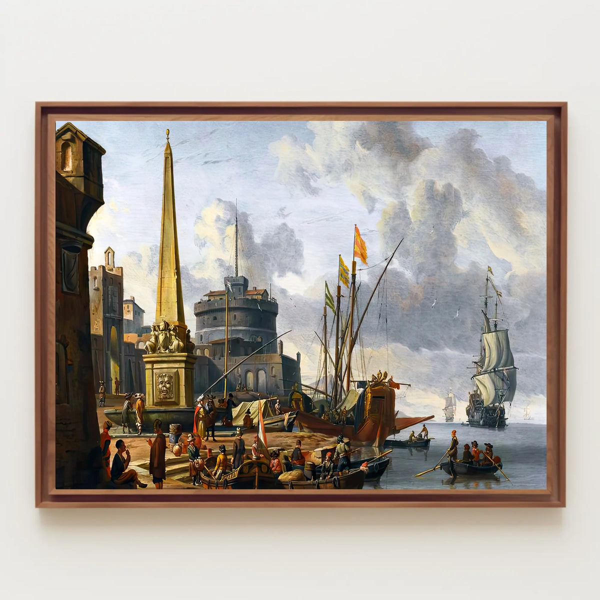 Renaissance Port Scene Captivates in Cultural or Heritage Poster