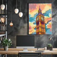 Big Ben Pop Art Poster: Vibrant London Icon
