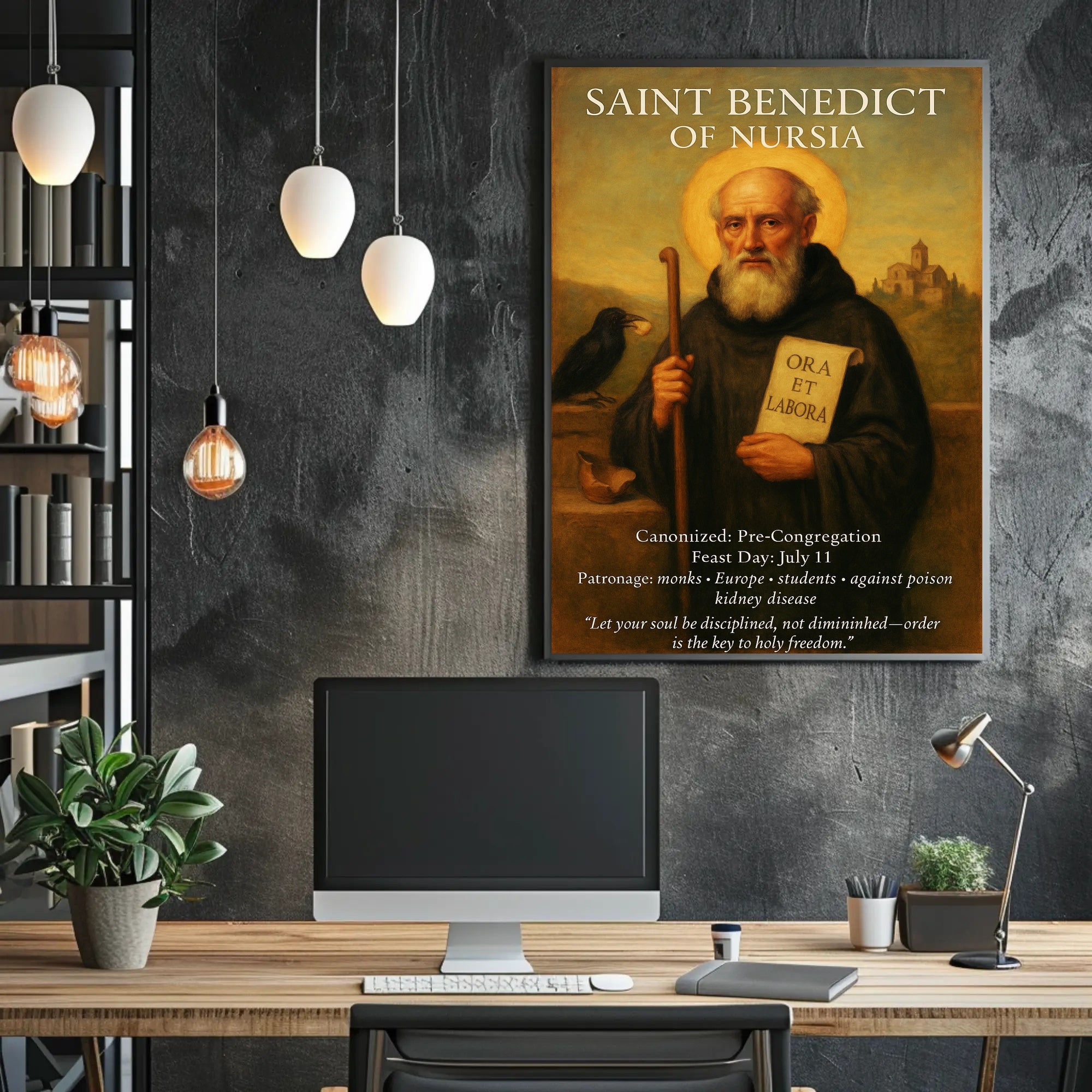 Saint Benedict of Nursia Poster PosterGoat